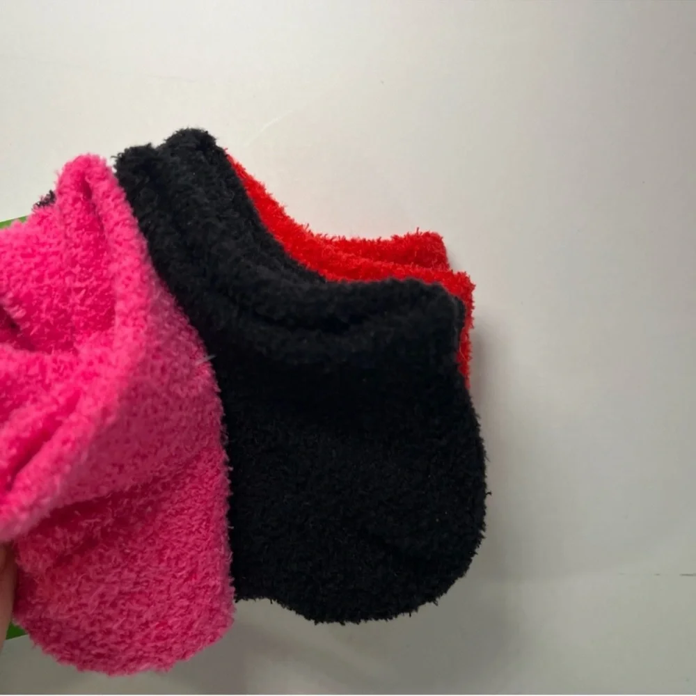Kate Spade Socks Cozies Low Cut 3-Pack Socks One Size 4-10 Pink Black Red NWT